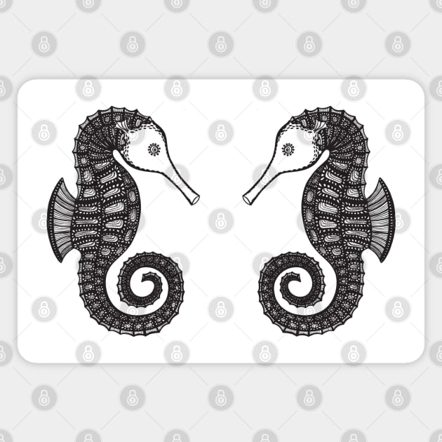 Seahorses in Love - cool and cute animal design - light colors Sticker by Green Paladin